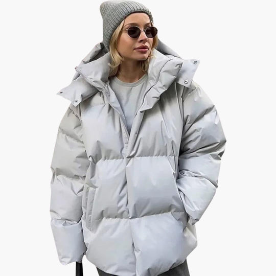 Women’s Puffer Jacket with Oversized Fit and Padded Design