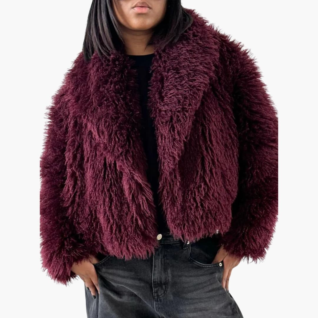 Women’s Cropped Jacket with Lapel Collar