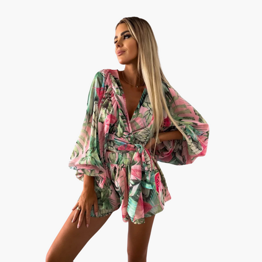 Women’s Playsuit with Wrap Front and Structured Design