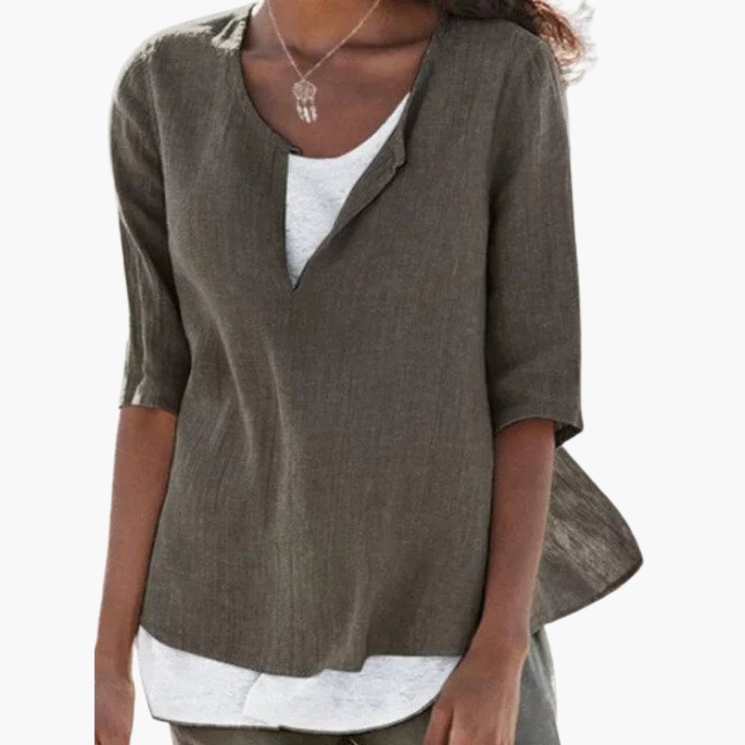Casual Layered Blouse for Women - Relaxed Summer Style - Made by Jessica