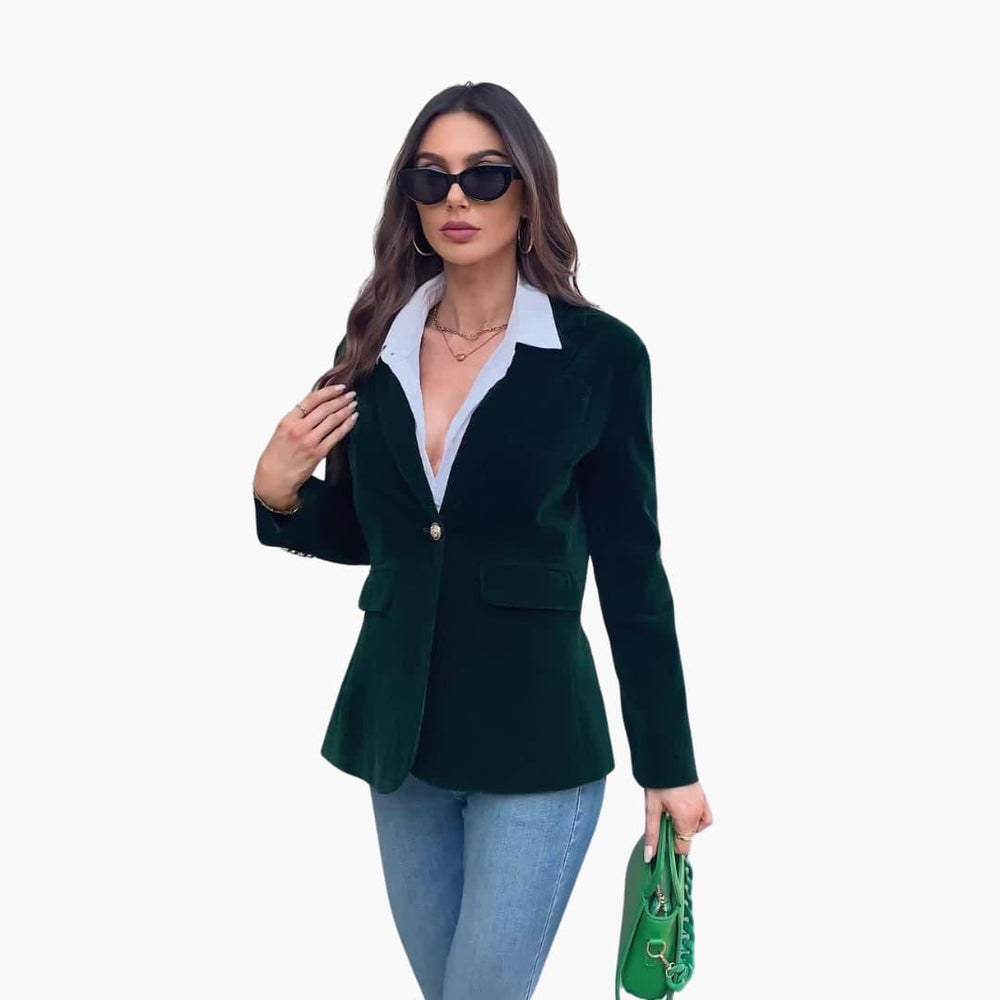 Women’s Blazer with Lapel Collar and Button Front