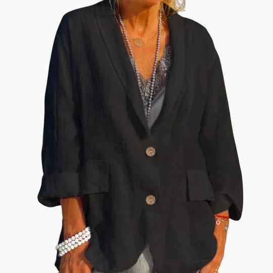 Women’s jacket with button fastening and patch pockets