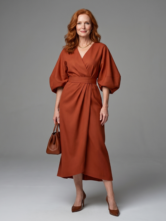 Beryl | Sculpted Waist Panel Midi Dress