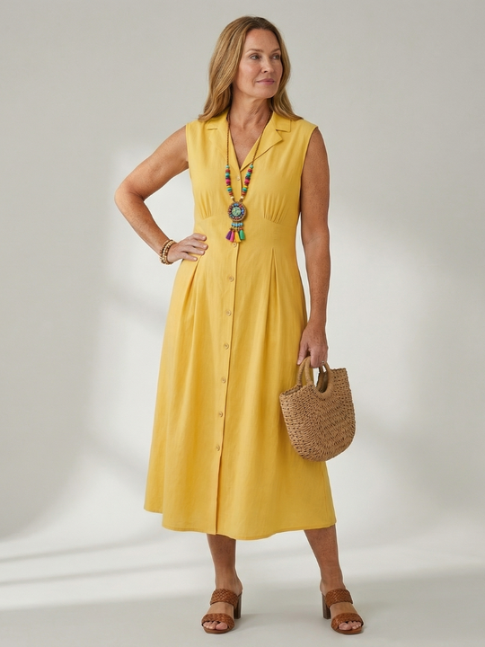 Celyn | Stack Button Midi Dress