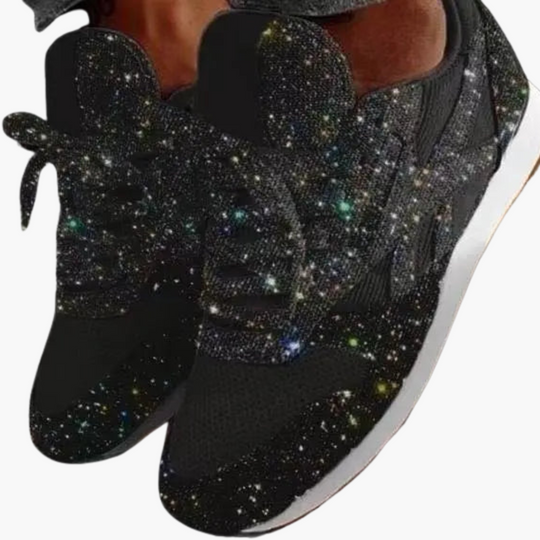 Women’s Trainers with Low-Top and Glitter Embellishments
