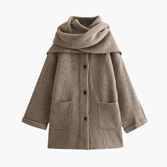 Button-Up Cardigan for Women – Cozy Knit with Matching Scarf - Made by Jessica