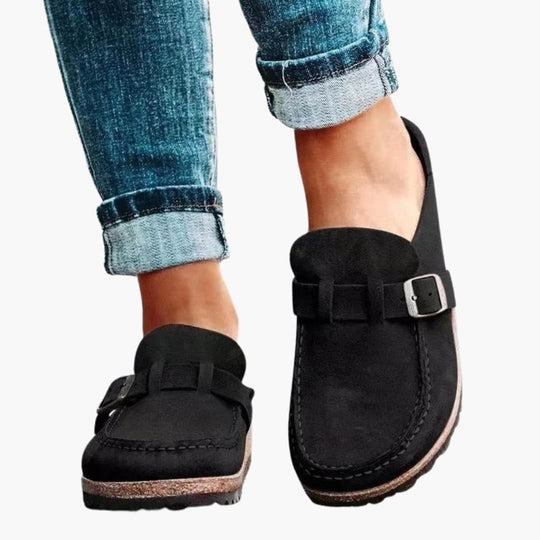 Women’s Slip-On Loafers with Strap and Buckle