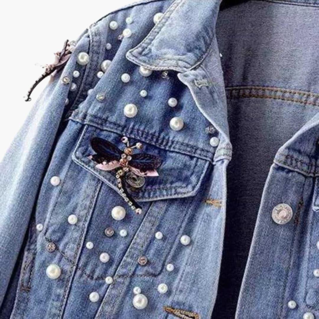 Women’s Embellished Jacket with Fitted Cut and Long Sleeves