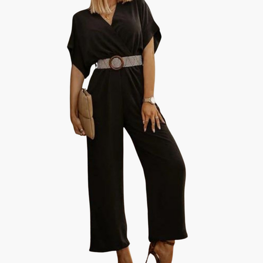 Women’s Wrap Jumpsuit with Belted Waist