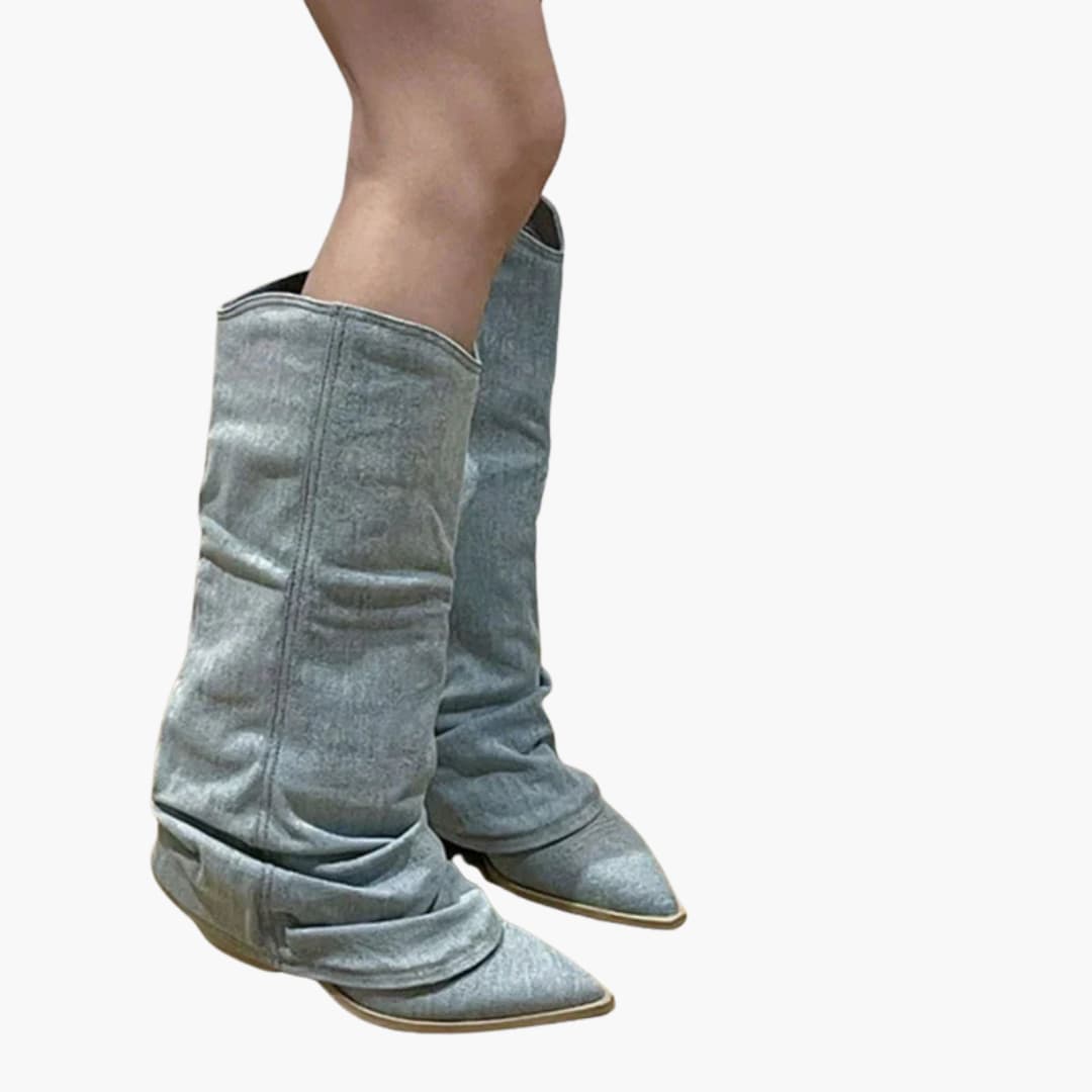 Women’s Knee-High Boots with Flat Heel and Insulation