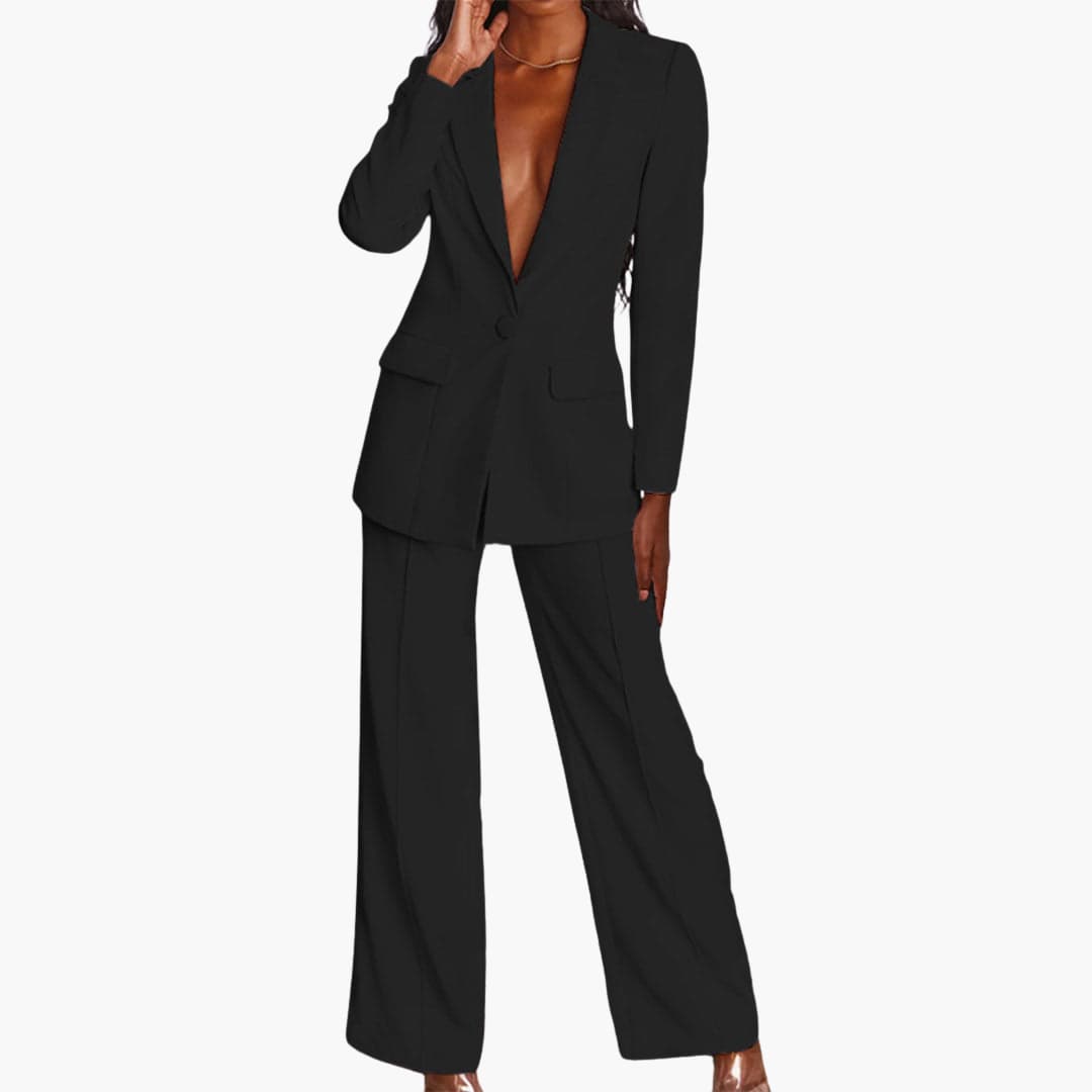 Women's Suit Set with Blazer and Trousers