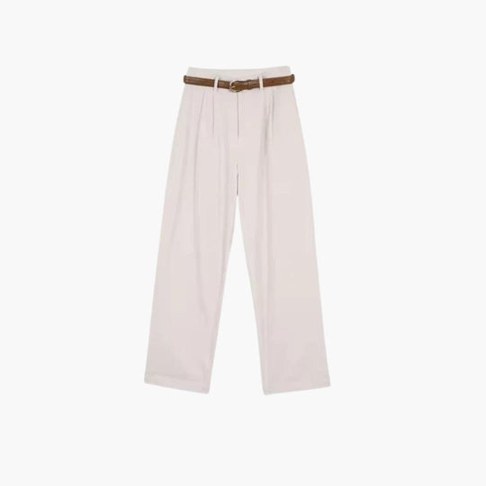 Women’s Trousers with High Waist and Pleated Design