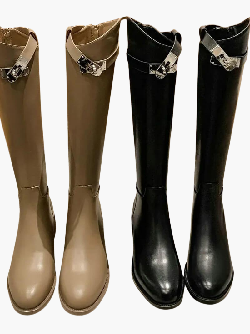 Women’s Knee-High Boots with Full-Length Shaft