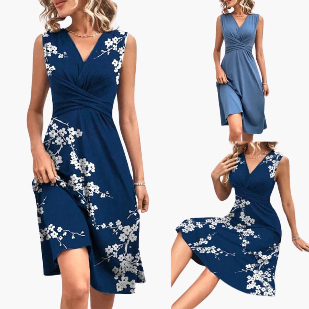 Women's Off-Shoulder Midi Dress with Smocked Waist and Puff Sleeves