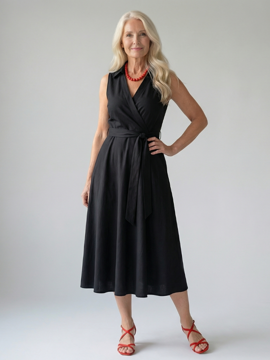 Ziven | Relaxed Drape Midi Dress