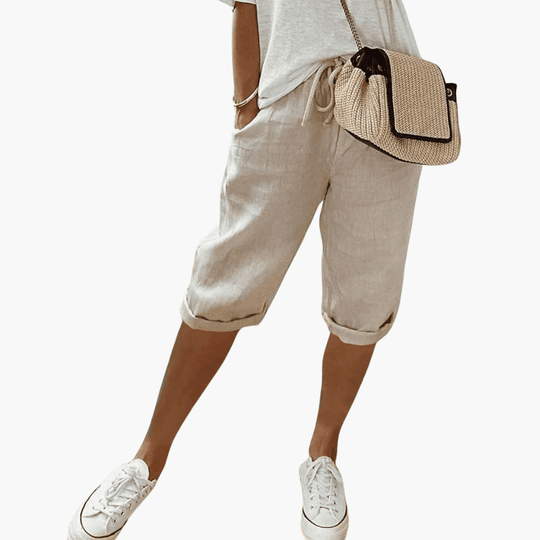 Women's Relaxed Fit Cotton Shorts with Drawstring Waist