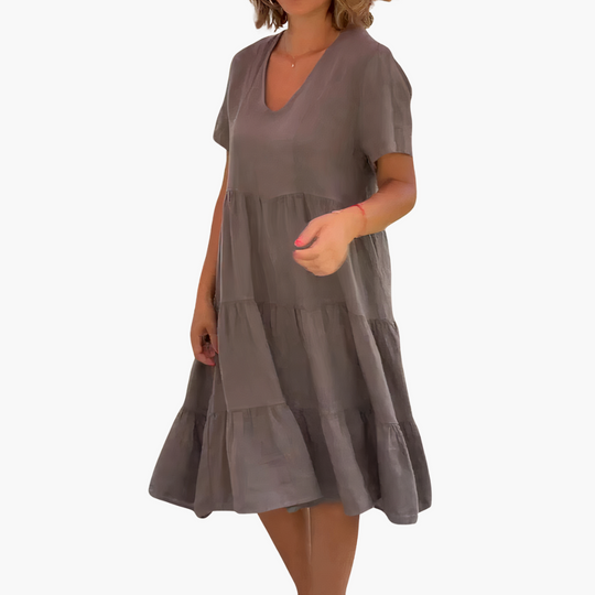 Women’s Dress with V-Neck and Relaxed Silhouette