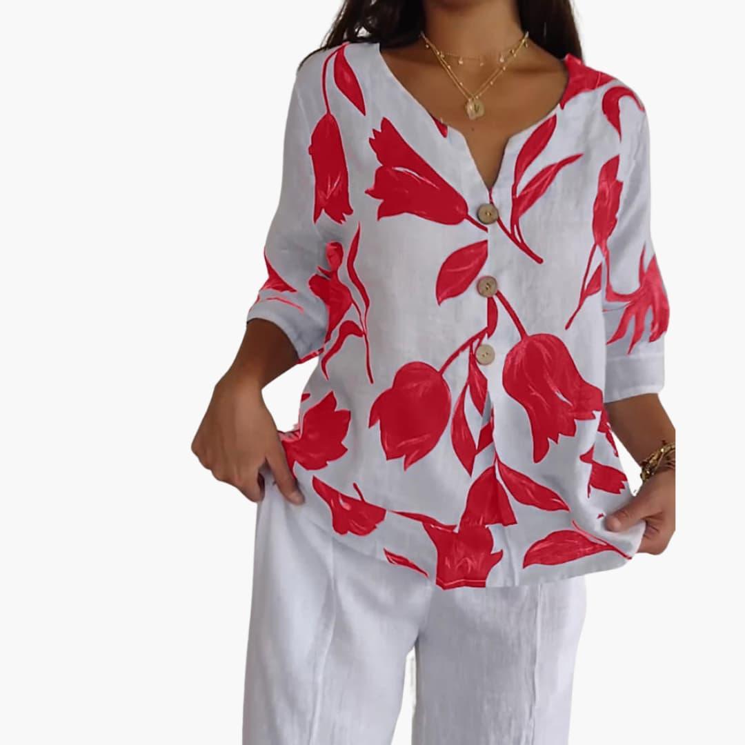 Women’s T-Shirt with V-Neck and Short Sleeves