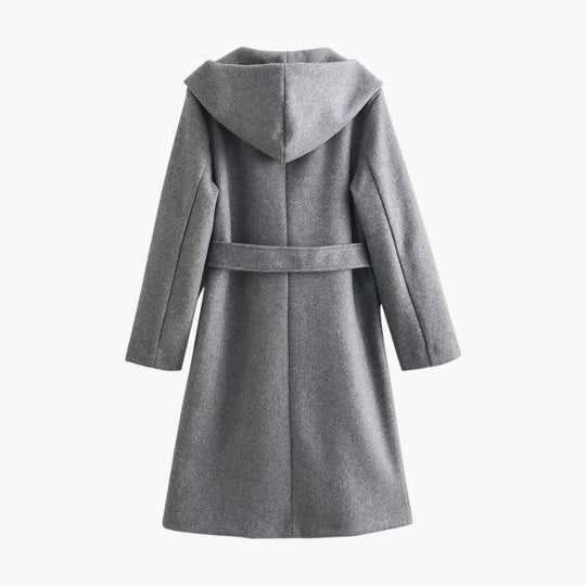 Women’s Trench Coat with Hood and Belted Waist