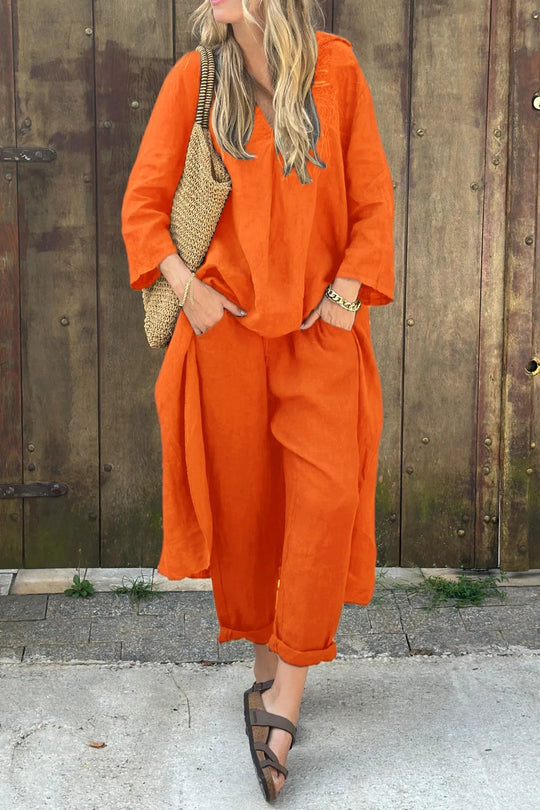 Women's Two-Piece Set with Lightweight Fabric and Flattering Cut