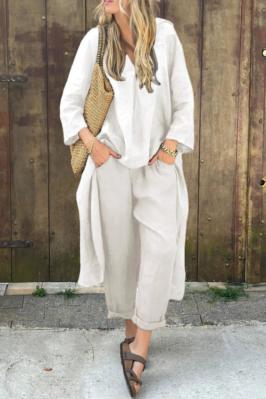 Women's Two-Piece Set with Lightweight Fabric and Flattering Cut