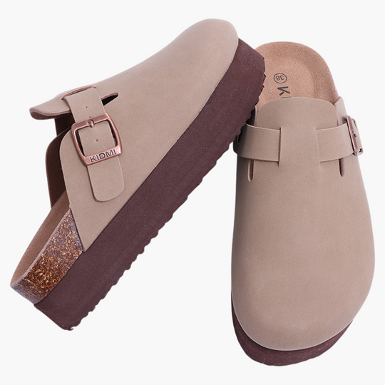 Women's Clogs with Slip-On Design and Buckle Detail