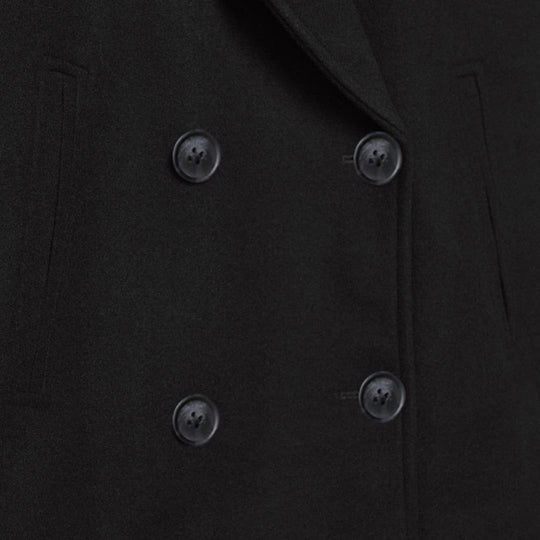 Women’s cropped jacket with double-breasted front and wide lapels