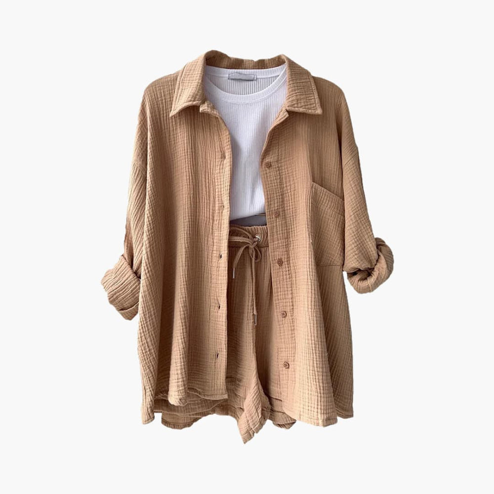 2-Piece Set for Women - Relaxed Fit Shirt and Shorts - Made by Jessica