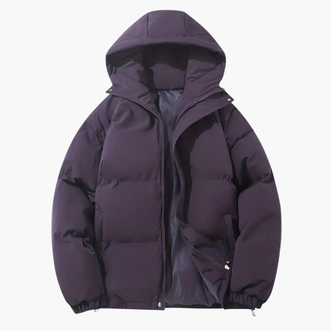 Women’s Puffer Jacket with Quilted Design and Hood