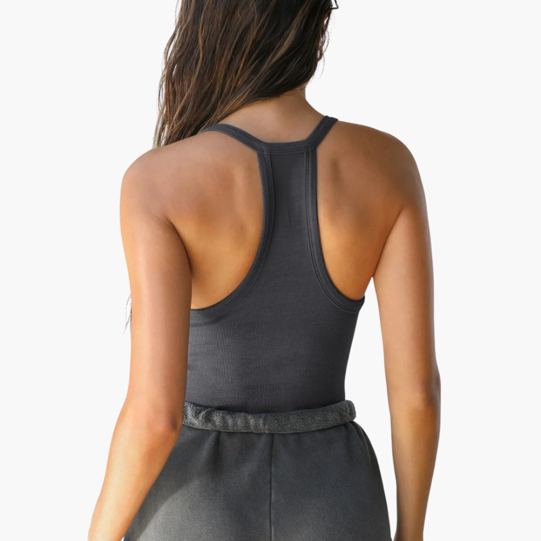 Women’s Sleeveless Top with V-Neck and Stretch Fit