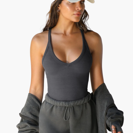 Women’s Sleeveless Top with V-Neck and Stretch Fit