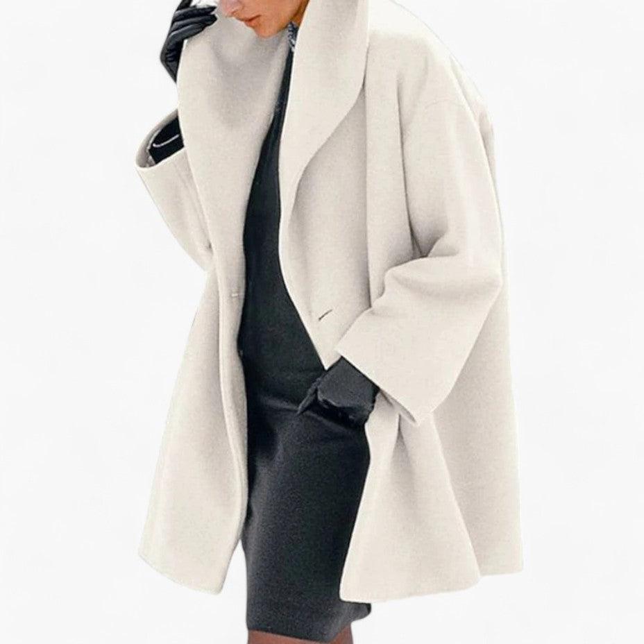 Women’s Spring Coat with Button Fastening and Shaped Fit