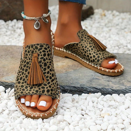 Women's Comfortable Flat Sandals with Cushioned Footbed and Slip-On Design