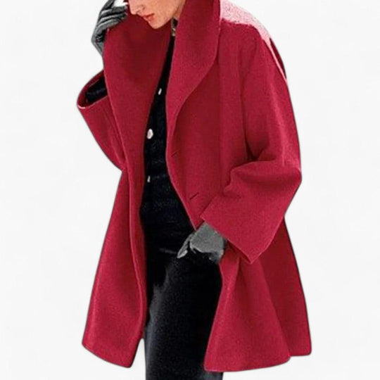 Women’s Spring Coat with Button Fastening and Shaped Fit