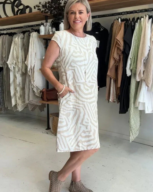 Women's Casual Summer Dress with A-Line Fit and Flared Sleeves