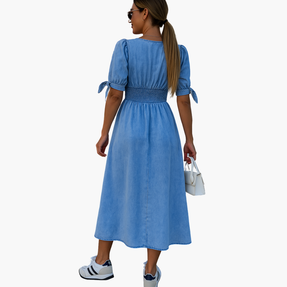 Button-Front Midi Dress for Women - with Casual Summer Style