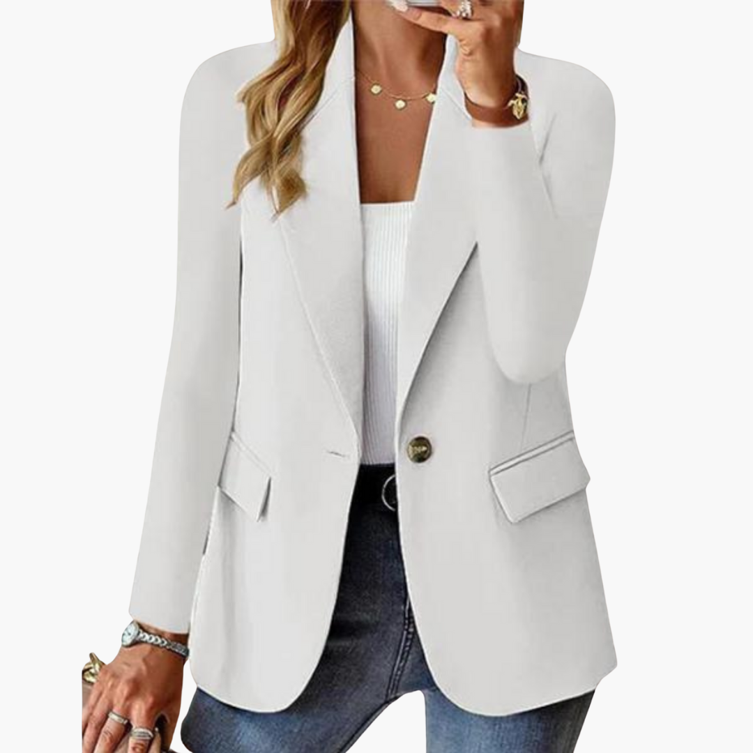 Women’s Blazer with Notch Lapel and Single Button Fastening