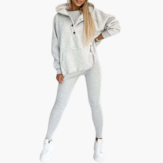 Women’s Three-Piece Lounge Set with Vest, Long Sleeve Top and Trousers