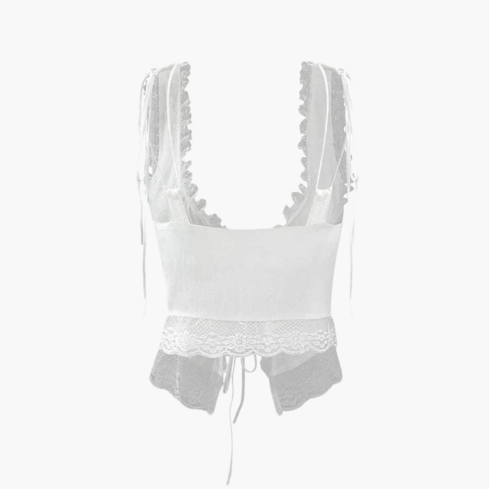 Women’s V-Neck Top with Lace Trim