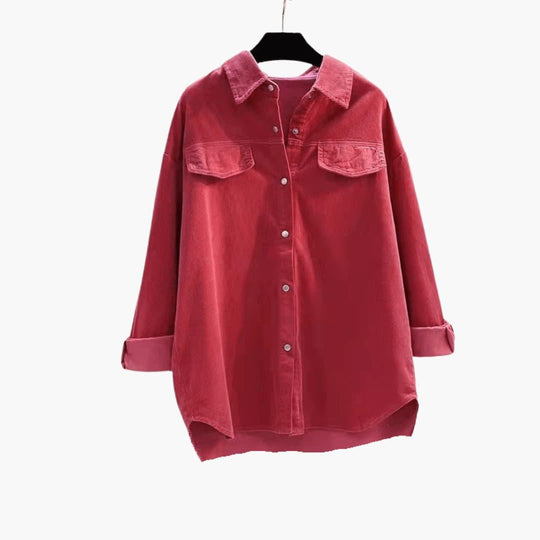 Casual Loose Corduroy Jacket for Women - Soft & Stylish Layering - Made by Jessica