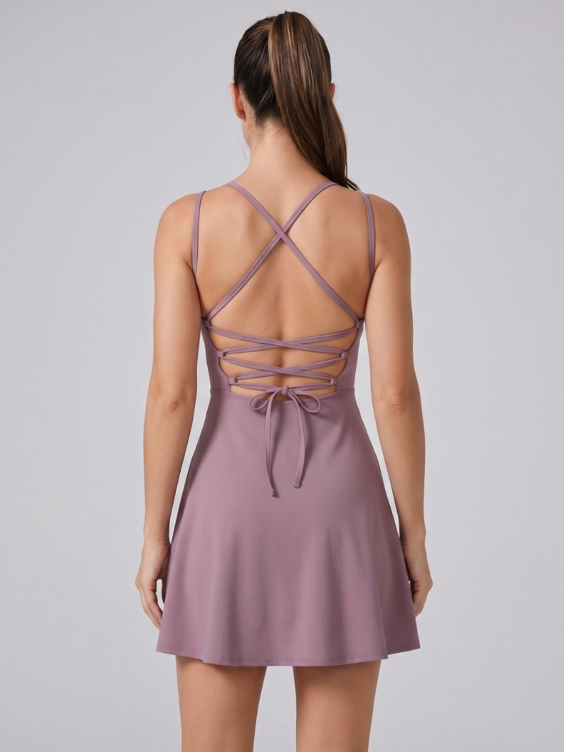 Quinn | V Neck Flared Tennis Dress