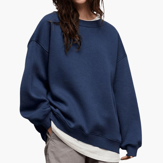 Women’s Sweatshirt with Crew Neck and Relaxed Fit