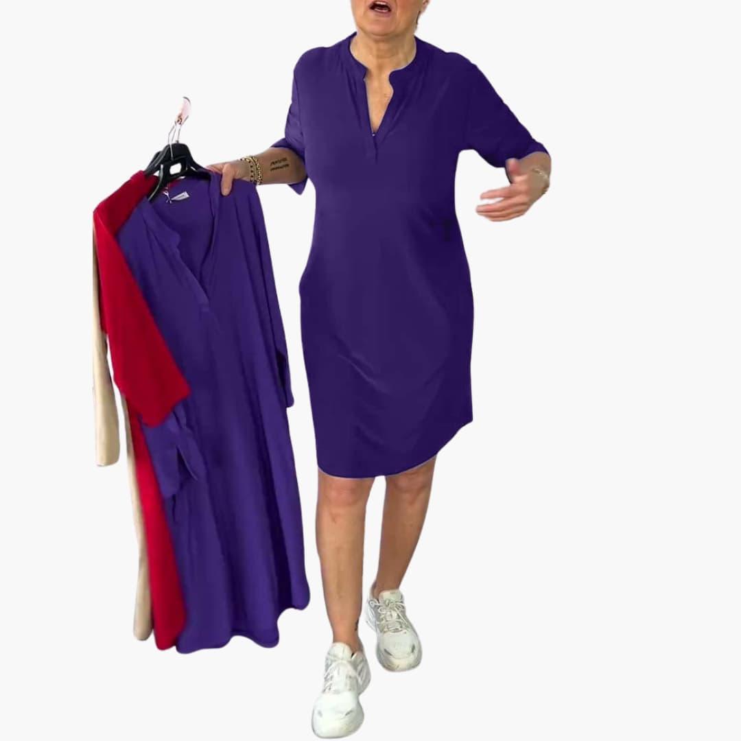 Women’s Mini Dress with Zip Front and Flattering Fit