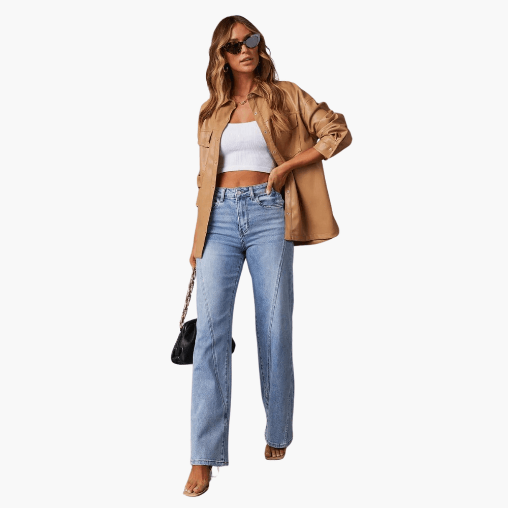 Women’s High-Waist Flare Jeans with Vintage Style