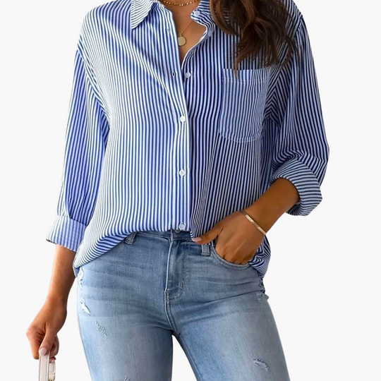Women’s Blouse with Long Sleeves and Relaxed Fit