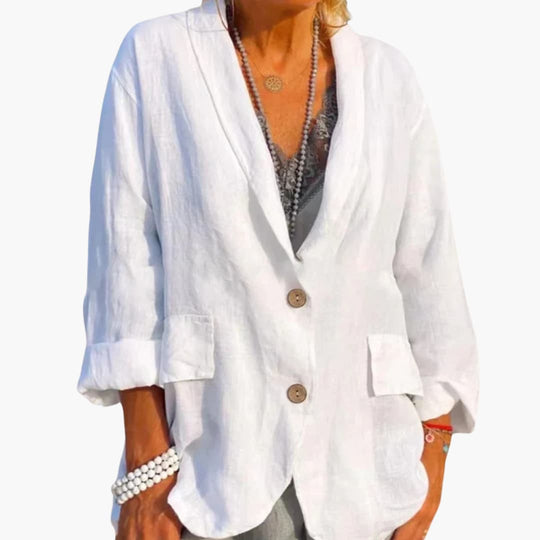 Women’s jacket with button fastening and patch pockets