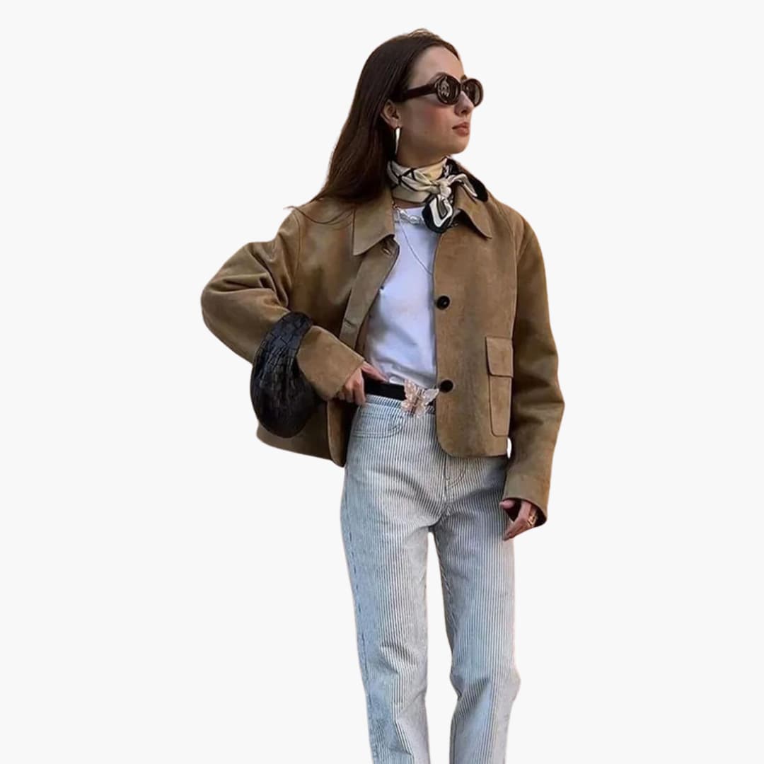 Women’s Button-Up Jacket with Long Sleeves