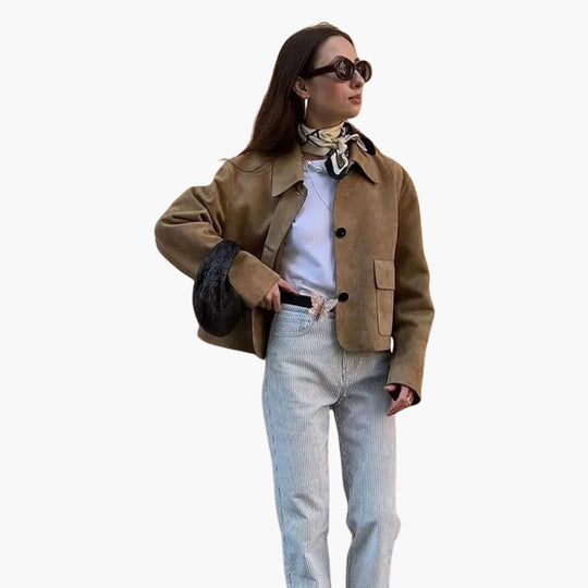 Women’s Button-Up Jacket with Long Sleeves