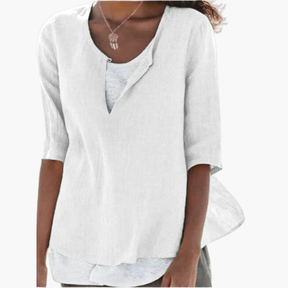 Casual Layered Blouse for Women - Relaxed Summer Style - Made by Jessica