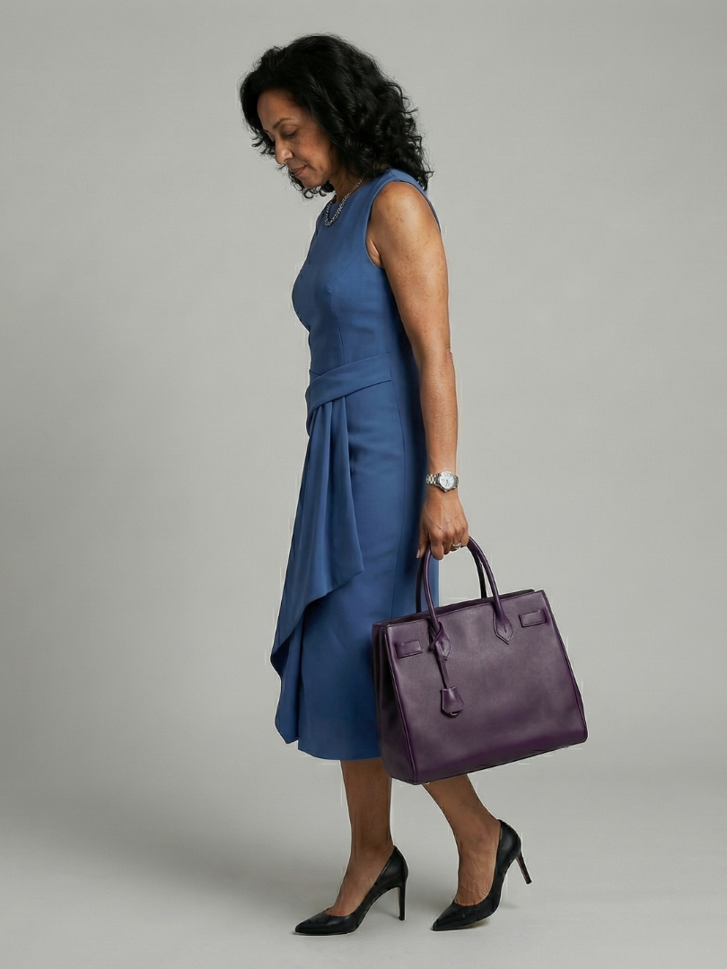 Oriel | Asymmetric Drape Midi Dress